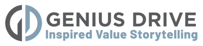 Genius Drive Logo with Tag - Lt Charcoal - Blue Gray